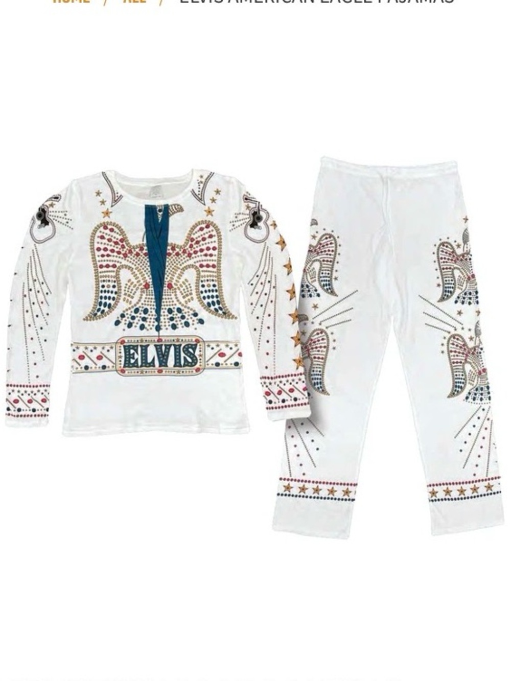 Elvis Presley American Eagle PJ set 100% Cotton Graceland Gift Halloween costume
